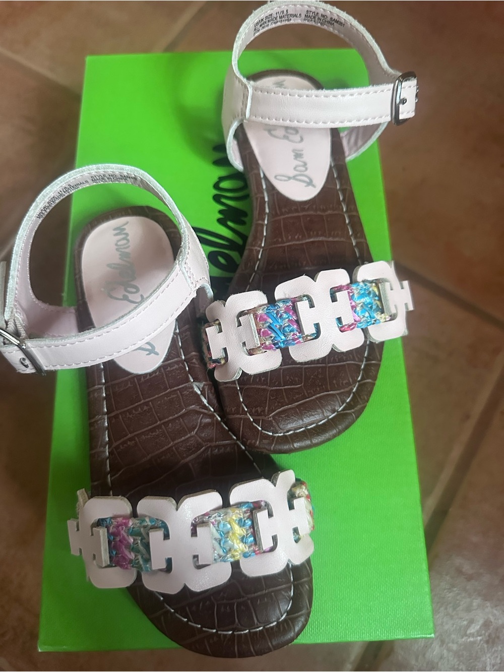 Sam Edelman Kids Sandals with Multicolor Braided Accent